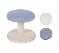 Ysyqkn Tabouret de Repassage Rond En Bois, Table à Repasser En Bois Massif, Résistante à La Chaleur, Petite et Stable, avec Coussin En Mousse, Diamètre 18 Cm, Gris