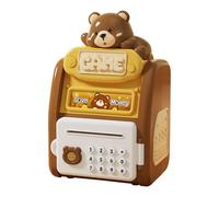 Ysyqkn Tirelire électronique, Jouet Distributeur Automatique de Billets pour Enfants, avec Digitale, de Passe et Insertion Automatique D'ar, Ours