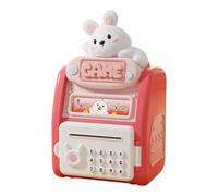 Ysyqkn Tirelire électronique, Jouet Distributeur Automatique de Billets pour Enfants, avec Digitale, de Passe et Insertion Automatique D'ar, Lapin