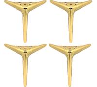 YTBHSHXZ Lot de 4 Pieds Meuble en métal avec vis, Multicolores, 12-18 cm(Gold,18cm)