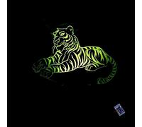 YTDZLTD Illusion Optique 3D Tigre Nuit Lampe 16 Couleurs Changeantes Puissance USB Télécommande Contact Switch Lampe Décorative LED Lampe de Table Anniversaire Noël Cadeau Enfants Jouets