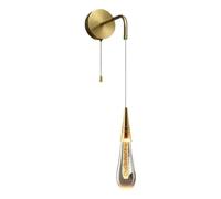 YTGHBIML Applique Murale réglable en Cristal de Luxe avec Interrupteur à Tirette, Applique Murale créative en Forme de Goutte d'eau