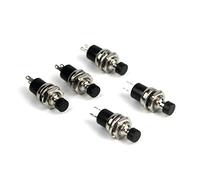 Ytian 5 Pcs SPST Mini Bouton Momentanés Poussoir Interrupteur Normal Ouvert 250V 2A Noir
