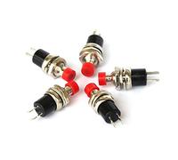 Ytian 5Pcs Interrupteur Bouton Poussoir momentané Rond Rouge AC250V 1A N/O Marche/arrêt SPST 2 Broches