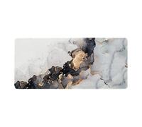 Ytp471 Grand sous-main de jeu, motif art abstrait, avec base et bords, pour maison, ordinateur portable, clavier d'ordinateur (gris, 40 x 90 cm)