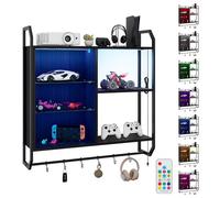 YU YUSING Étagère Vitrine Murale LED RGB 7 Couleurs, Étagères Réglables