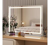YU YUSING Hollywood Miroir de maquillage avec éclairage, 80 x 56 cm, miroir hollywoodien à 3 températures de couleur, intensité variable