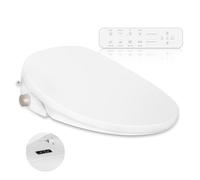 YU YUSING Siège de Toilette Intelligent Bidet avec Buse, Abattant WC Familial, Bidet Chauffant, Abaissement Automatique, Séchage à l'Air Chaud, Pression d'Eau Réglable, Télécommande(Forme V)