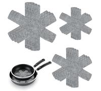 Yuaerbuo 9 PCS Protection Poele et Casserole, Protege Casserole et Poele, Protège-Poêles en Feutre, Coussinets D'intercalaire Séparé, Protege Poele Feutrine Protection, 38 30 20 cm (Gris)