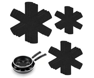 Yuaerbuo 9 PCS Protection Poele et Casserole, Protege Casserole et Poele, Protège-Poêles en Feutre, Coussinets D'intercalaire Séparé, Protege Poele Feutrine Protection, 38 30 20 cm (Noir)
