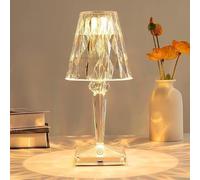 YUANHUYUOU Lampe de table Crystal Diamond, lampe de chevet tactile 16 couleurs avec câble USB, veilleuse LED en acrylique durable pour chambre, salon, bureau et cadeau (3 couleurs)
