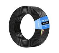 Yuanjoy 7 Fils 0,5mm² 5 Mètres Câble pour Véhicule - d’attache multiconducteurs, Conducteur de terre rond, Noir, pour Caravanes, Camions, Remorques