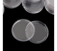 Yuanpgky Lot de 100 capsules rondes en plastique transparent de 35 mm avec ouverture en croissant pour pièces de monnaie de collection, anti-poussière et résistant à l'humidité