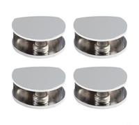 Yuanpgky Lot de 4 pinces de support en alliage de zinc pour panneaux de verre de 6 à 12 mm d'épaisseur et meubles avec coussinets en silicone souple (S)