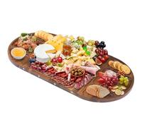 YUANQIAN Grande planche à charcuterie magnétique en bois d'acacia 66 cm x 33 cm, planche à fromage pour le divertissement, belle planche à charcuterie carrée en bois de Noël personnalisée