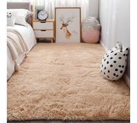 YUANWAN Tapis de Décoration Tapis de Chambre 130 x 210 cm Moelleux Antidérapant Intérieur Épais Tapis de Salon Poils Longs Tapis Shaggy Moelleux pour Salon Couloir, Beige