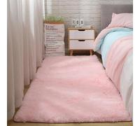 YUANWAN Tapis de Salon Tapis Décoratif 135 x 330 cm Dessous Antidérapant Intérieur Épais Tapis Antidérapant Intérieur Moelleux Épais Tapis Shaggy pour Salon Couloir, Rose