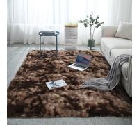 YUANWAN Tapis de Salon Tapis Décoratif 190 x 130 cm Moelleux Antidérapant Intérieur Épais Tapis à Poils Longs Extra Doux et Confortable Tapis Salon pour Salon de Sol Grand Couloir, Marron