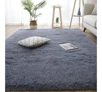 YUANWAN Tapis de Salon Tapis Décoratif 200 x 230 cm Moelleux Antidérapant Intérieur Épais à Poils Longs Extra Doux pour Chambre pour Salon Couloir, Gris