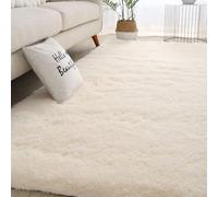 YUANWAN Tapis de Salon Tapis Décoratif 60 x 160 cm Moelleux Antidérapant Intérieur Épais à Poils Longs Extra Doux pour Chambre pour Salon Couloir, Couleur Crème