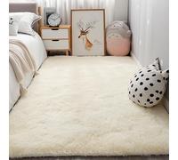 YUANWAN Tapis Moderne à Poils Longs 85 x 260 cm Moelleux Antidérapant Intérieur Épais Tapis à Poils Longs Extra Doux Tapis pour Chambre pour Chambre, Salon, Couloir, Blanc