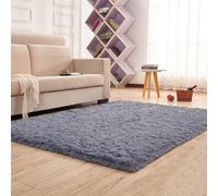 YUANWAN Tapis Salon Tapis de Sol 150 x 70 cm Résistant Aux Intempéries et Aux UV Tapis Salon Shaggy Poil Long Tapis Chambre Shaggy pour Salon Couloir, Gris