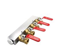 YUANYAO Bloc de Distribution d'air, collecteur pneumatique en Aluminium Massif, avec robinets à Bille en Laiton 1/2 "BSP Femelle 27x36mm 2-10 Voies 4-12 Ports(1 in 4 Out)