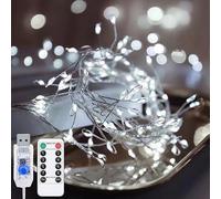 YUANYUYING Guirlande lumineuse de Noël, 100 m, 800 LED, pour intérieur et extérieur, avec cordon,et télécommande.Style branché (red)