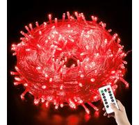 YUANYUYING Guirlande lumineuse de Noël, 50 m, 400 LED, pour intérieur et extérieur, avec cordon,et télécommande.Style branché (red)