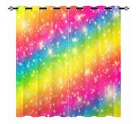 YUANZU Rideaux Galaxie Étoilée - Motif 3D Nuages Pastel Occultant & Isolant Thermique avec Œillets pour Chambre Enfant - 2 Panneaux L117 x H137cm