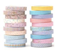 YUBX 20 rouleaux Millésime Washi Tape Set Maigre Rétro Ruban Adhésif Décoratif Masking Tapes pour Arts, Bullet Journal, Scrapbooking, Bricolage, Emballage (Kawaii)