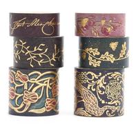 YUBX 6 rouleaux Washi Tape Set, Ruban Vintage Adhésif Décoratif Masking Tapes pour Arts, Bullet Journal, Scrapbooking, Bricolage, Emballage