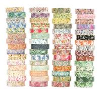YUBX 60 rouleaux Fleur Washi Tape Set Ruban Adhésif Papier Motifs floraux Décoratif Maigre Masking Tape pour Scrapbooking Artisanat de Bricolage