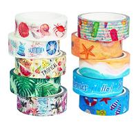 YUBX été Washi Tape Set, Masking Tape Ruban décoratif pour Arts et travaux manuels de Bricolage, Scrapbooking, Bullet, Journal, Planning, Cadeaux, décoration (Summer 10)