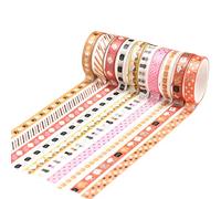 YUBX Maigre Or Washi Tape Set Masking Tape Ruban adhesif decoratif pour Scrapbooking Artisanat de Bricolage 8MM de large (Cat Theme)