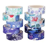YUBX Washi Tape Ruban Adhésif Papier Décoratif Masking Tape pour Scrapbooking Artisanat de Bricolage (Ocean)