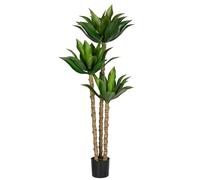 Yucca artificiel de 152 cm avec 3 têtes d'agave détachables, 61 feuilles réalistes - Plantes tropicales décoratives pour la maison, le bureau, le coin - Décoration d'intérieur et d'extérieur