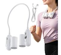 yuchdzexu Ventilateur de cou rechargeable à 5 vitesses | Ventilateur portable rechargeable pour extérieur, voyage, camping, plage, parc, fête, pique-nique, marche, course, randonnée