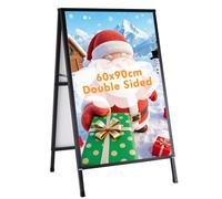 YUCHENGTECH Chevalet Stop Trottoir Exterieur 60x90cm Porte Affiche Trottoir Porte-affiche en Métal Bilatéral, Résistant Aux Intempéries pour Bars Restaurants Expositions Extérieur