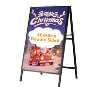 YUCHENGTECH Chevalet Stop Trottoir Exterieur avec Poignée 60x90cm Porte Affiche Trottoir Porte-affiche en Métal Bilatéral, Résistant Aux Intempéries pour Bars Restaurants Expositions Extérieur