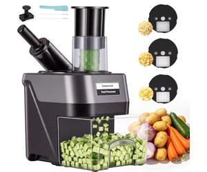 YUCHENGTECH Decoupe Legumes en Cube Électrique 9/12/16 mm 100W | Lames Interchangeables Coupe en Dés pour Pommes de Terre, Carottes, Oignons