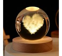 YuchiFa Sphère Happyhaves, Sphère lumineuse Happyhaves, Sphères stellaires apaisantes Happyhaves La galaxie, Saturne et la Lune, Veilleuse boule de cristal du système solaire 3D (6cm/2.4in,#16)