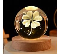 YuchiFa Sphère Happyhaves, Sphère lumineuse Happyhaves, Sphères stellaires apaisantes Happyhaves La galaxie, Saturne et la Lune, Veilleuse boule de cristal du système solaire 3D (6cm/2.4in,#3)