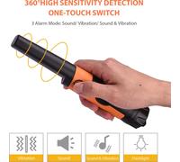 Yuclam Metal Detector Pinpointer IP68 entièrement étanche Handheld Pin Pointer Wand Probe Treasure Detectors Hunting Finders with Switchable Buzzer Vibration Bonus Battery Holster Lanyard
