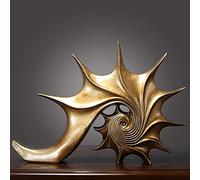 YUDIZWS Coquille Statue en Polyrésine Figure Décorative Moderne Sculpture Bureau Salon à Décorer 40,5 X28 X 5,5 cm,d'or