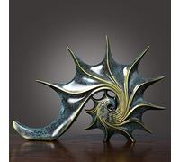YUDIZWS Coquille Statue en Polyrésine Figure Décorative Moderne Sculpture Bureau Salon à Décorer 40,5 X28 X 5,5 cm,Bleu