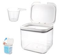 Yudobliss Boîte de Rangement pour Détergent, 4,5L Boîte à Lessive Polyvalente, Boîte de Rangement pour Poudre à Laver, Récipient pour Poudre à Lessive,Organisateur pour Détergent avec Verre Doseur
