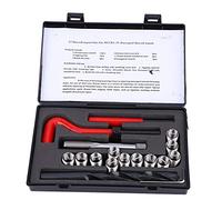 Yuecoom 17 Pièces Kit de Réparation de Filetage, Helicoil Reparation Filetage, Inserts FiletéS Femelles Manchon Fileté Avec éTui Portable(M12x1.25)