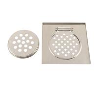 Yuecoom Siphon de Sol, 15 cm * 15 cm en Acier Inoxydable pour Salle de Bain Verticale, Longue Douche, Grille d'égouttoir avec Filtre