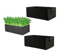 YUEcthynous Sac de Plante Rectangulaire,2 Pièces Pots de Plantation de Plantation Respirant Non Tissé Sac de Semis avec Poignée pour Plantes Fleurs et légumes-Noir